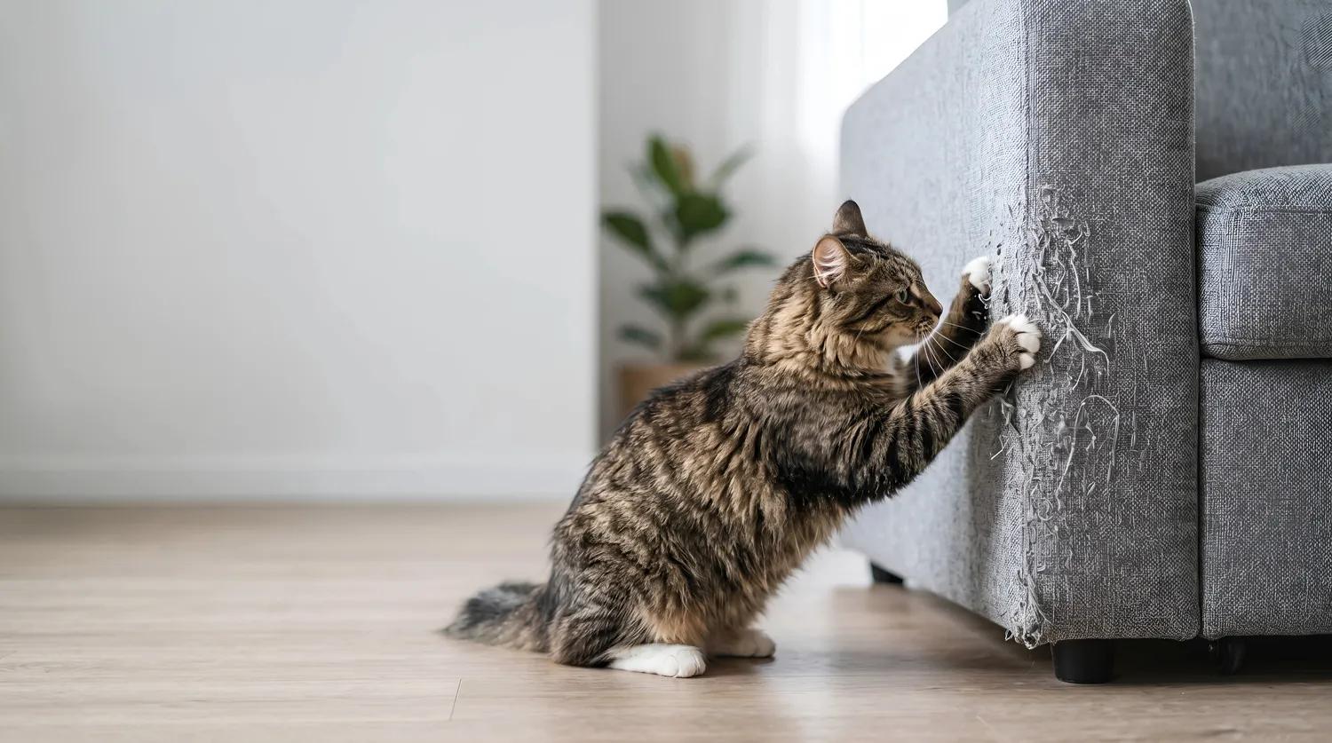 HanseMerkur Versicherung - Tierversicherung - Katzenkratzer auf Sofamöbeln zu Hause