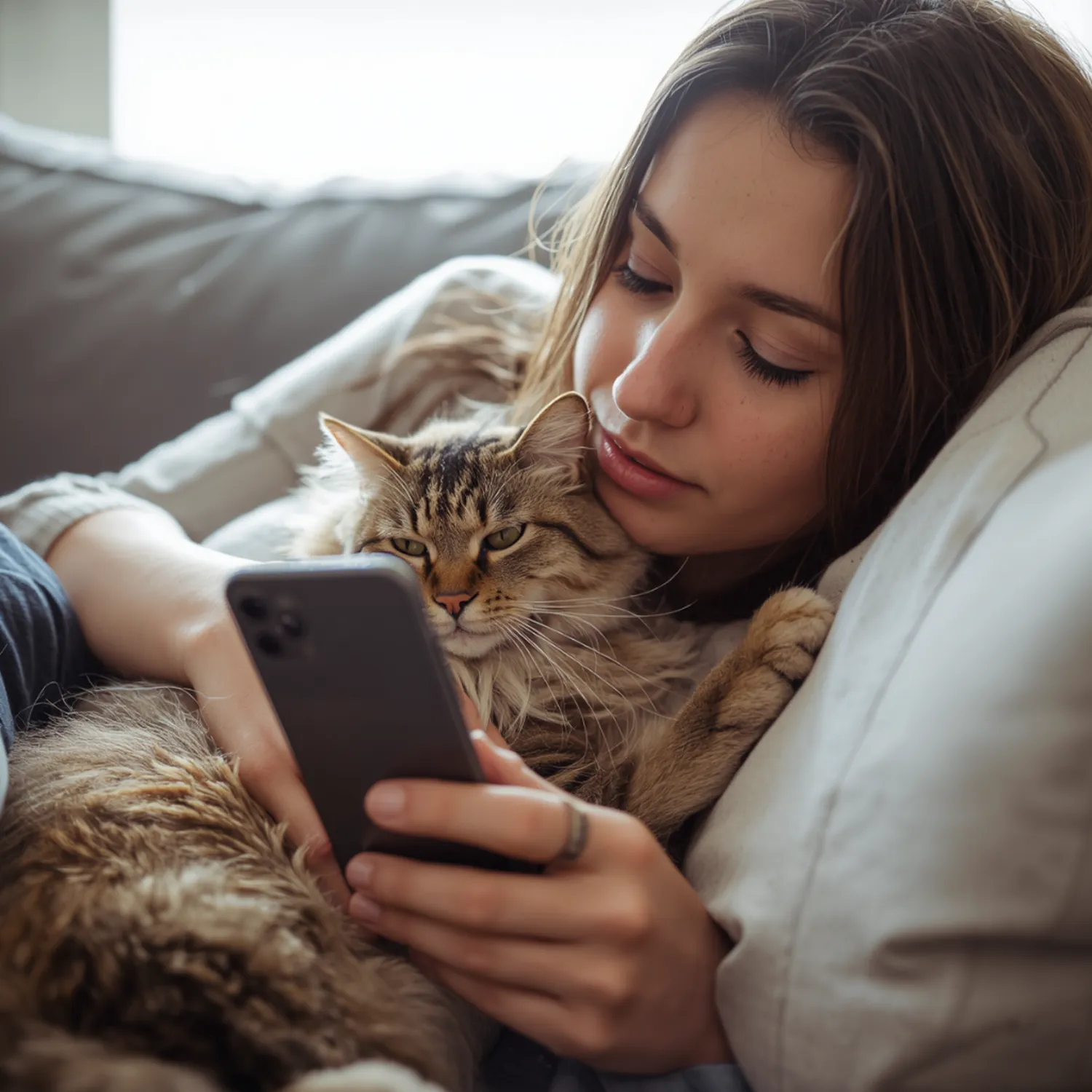 HanseMerkur Versicherung - Tierversicherung - Frau mit Katze