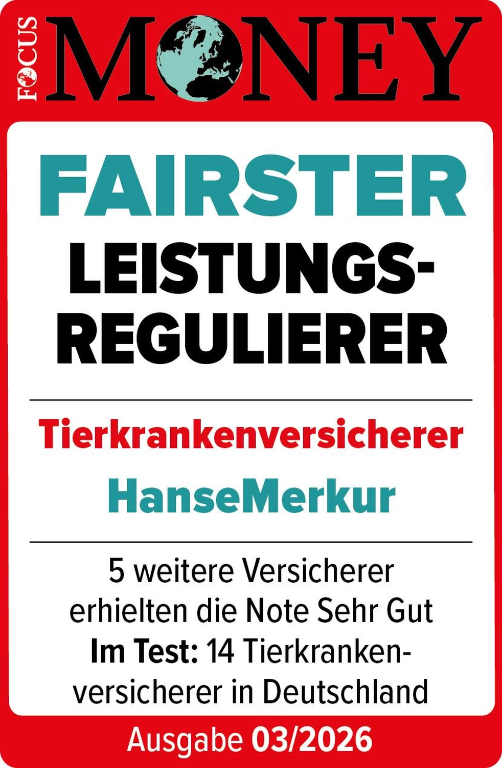 HanseMerkur Versicherung - Tierversicherung - Zertifikat