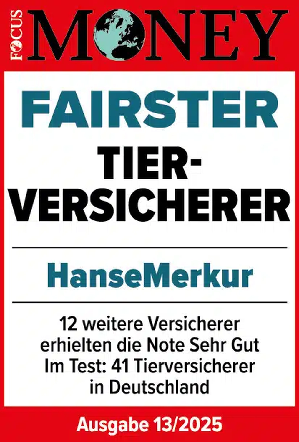 HanseMerkur Versicherung - Tierversicherung - Zertifikat